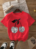 Silver Cherry Graphic Print T-Shirt Weeknd Shop Online