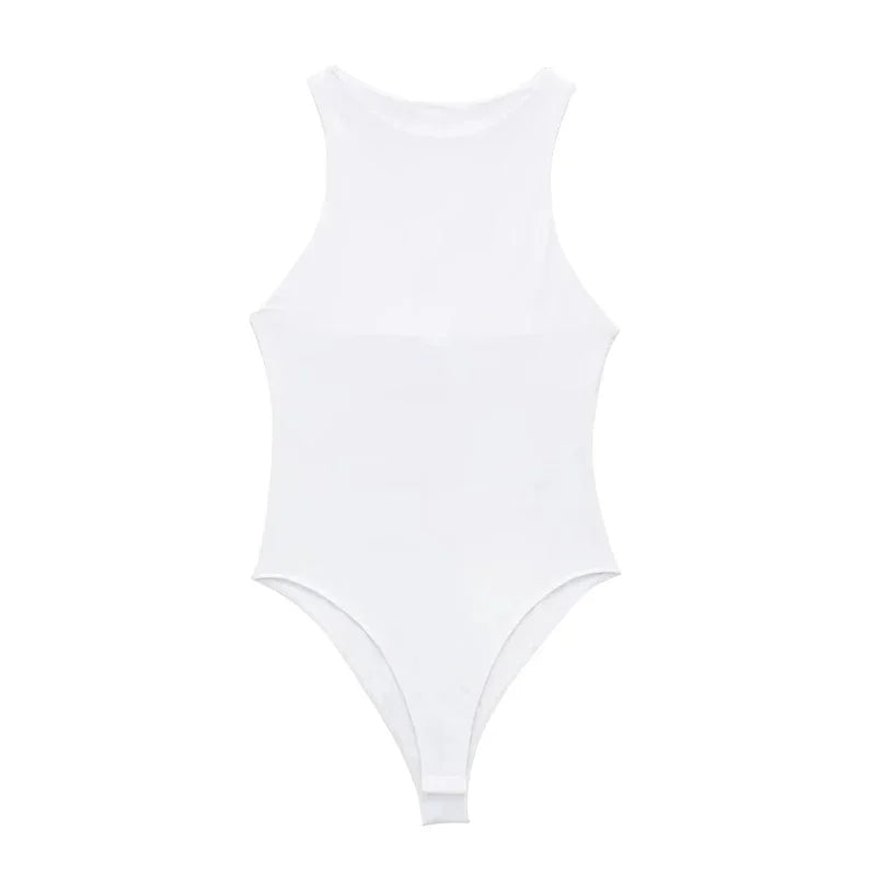 Plain  Bodycon Bodysuit for Women