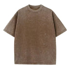 Men's Oversized Heavy Cotton Summer T-Shirt Vintage Tee Loose Fit Short Sleeve