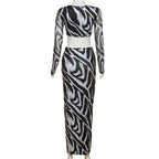 "I Feel Iffy" Stripe Two Piece Mesh Skirt Set