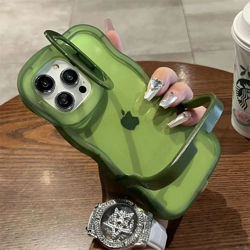 2-in-1 Folding Stand Wave Clear Phone Case Weeknd Shop Online