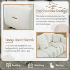 Modern Comfy Deep-Seat Teddy Cloud Sofa – Upholstered 3-Seater Bouclé Couch