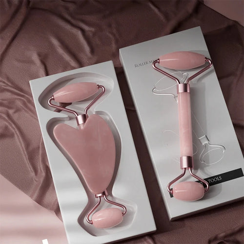 2Pcs Face Massager Roller & Gua Sha Board Set Weeknd Shop Online