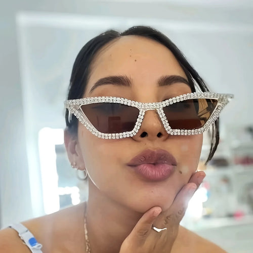 "Caked up" Rhinestone Cateye Sunglasses