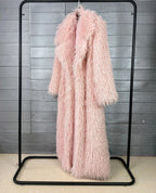 "Cant Fix Me" Long Wool Faux Fur Coat
