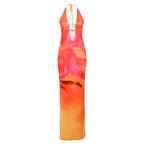 Sunset Mirage Mesh Maxi Dress.