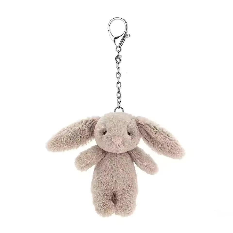 Cute Cartoon Rabbit Pompom Keychain — Adorable Accessory for Bags, Phones & Keys