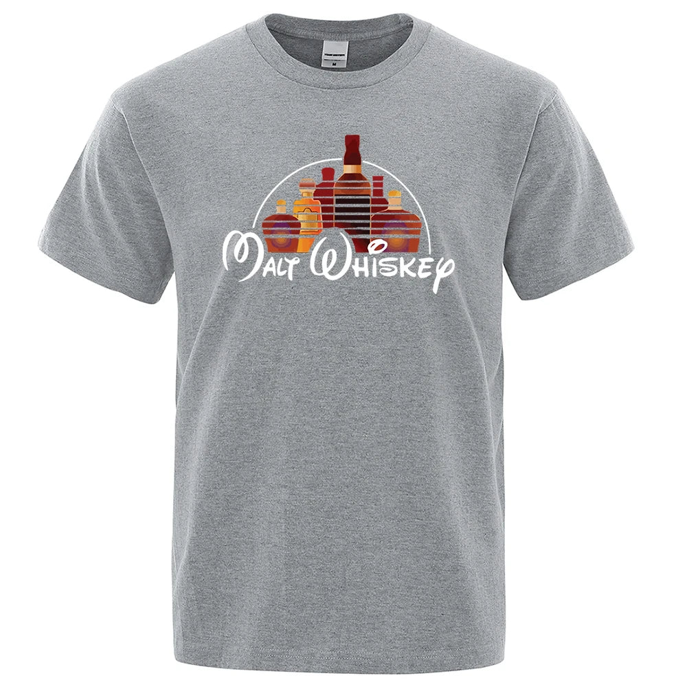 Malt Whiskey Printed T-Shirt – Funny Alcohol-Themed Oversized Tee for Men