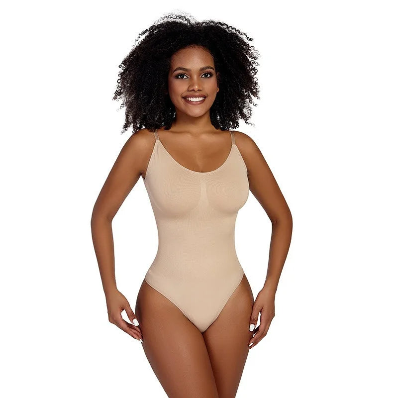 Spandex Cupless Thong Bodysuit Shapewear