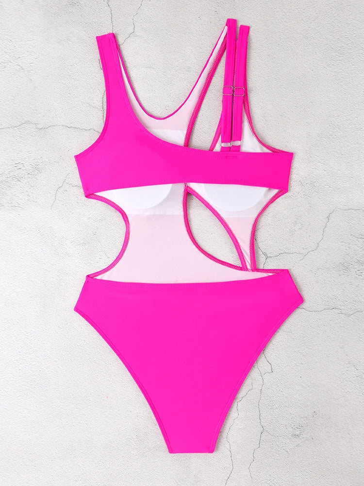 Juicy Sleek Solid Cut Out One-Piece Swimsuit