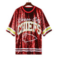 Oversized "Kansas City Chiefs" Sequins Straight T-Shirt Dress Weekend Shop