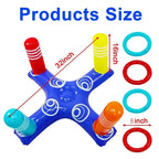 Pool Toys Games for Kids - Pool Basketball Hoop plus Inflatable Ring Toss Accessories for Kid Adult Water Play Swimming Pools Floats Sport Party Supplies