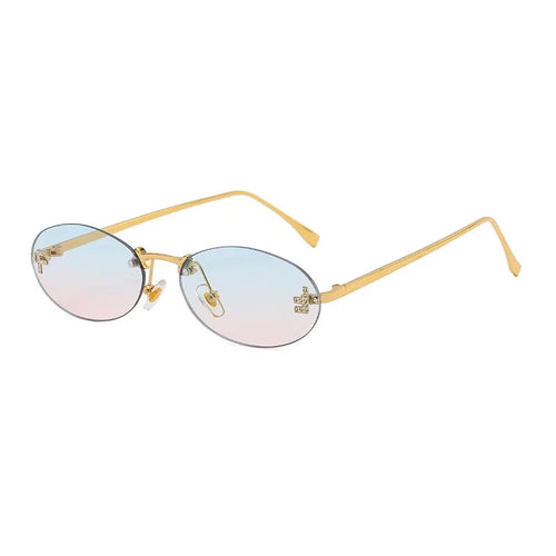 "Ms.Fadi" Oval jRimeless Sunglasses Weekend Shade Sunglasses
