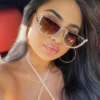 LA Rhinestone Semi Fashion Sunglasses