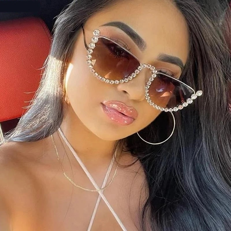 LA Rhinestone Semi Fashion Sunglasses