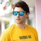Polarized Men Square Plastic Frame Sunglasses
