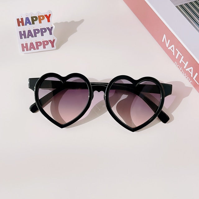Kids Heart Plastic Frame Sunglasses