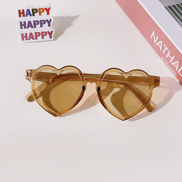 Kids Heart Plastic Frame Sunglasses