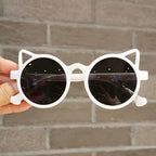 "Meow" Kids Cat Shape Plastic Frame Sunglasses