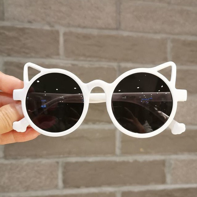 "Meow" Kids Cat Shape Plastic Frame Sunglasses