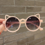 "Meow" Kids Cat Shape Plastic Frame Sunglasses