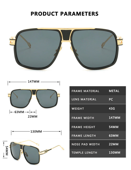 "Miami Nights"  Retro Square Men Sunglasses Weekend Shade Sunglasses