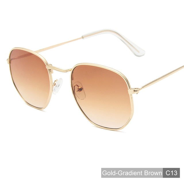 Round Retro Metal Frame Sunglasses