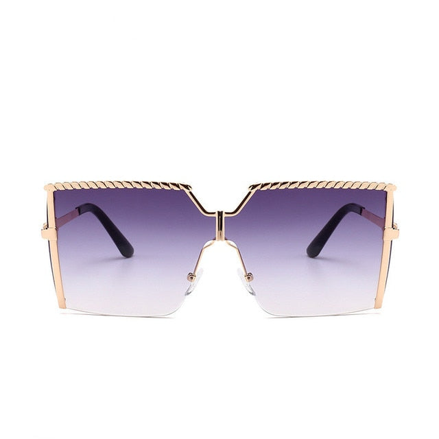 "I Ride Fly" Oversize Square Sunglasses