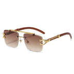 Stardom Square Rimless Wood Sunglasses - Weekend Shade Sunglasses