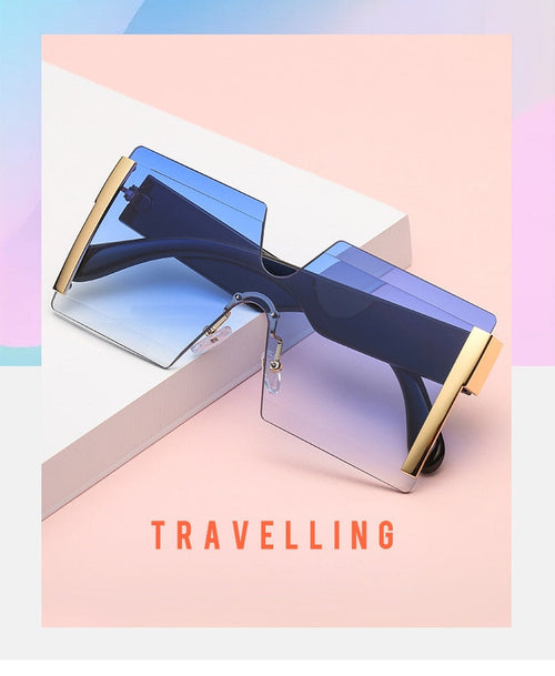 "SUNRISE" Square Rimless Sunglasses weekend shade