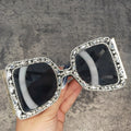 "Clover" Oversize Rhinestone Fashion Sunglasses Weekend Shade Sunglasses