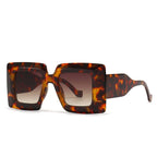 Oversize Stripe Plastic Frame Sunglasses