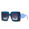Oversize Stripe Plastic Frame Sunglasses Weekend Shade Sunglasses