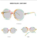 "Move in silence" Women Round Plastic Frame Sunglasses Weekend Shade Sunglasses