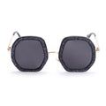 Oversize Odd Shape Glitter Round Sunglasses Weekend Shade Sunglasses