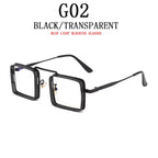 Square Punk Rock Metal Frame Sunglasses