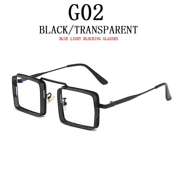 Square Punk Rock Metal Frame Sunglasses