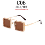 Square Punk Rock Metal Frame Sunglasses