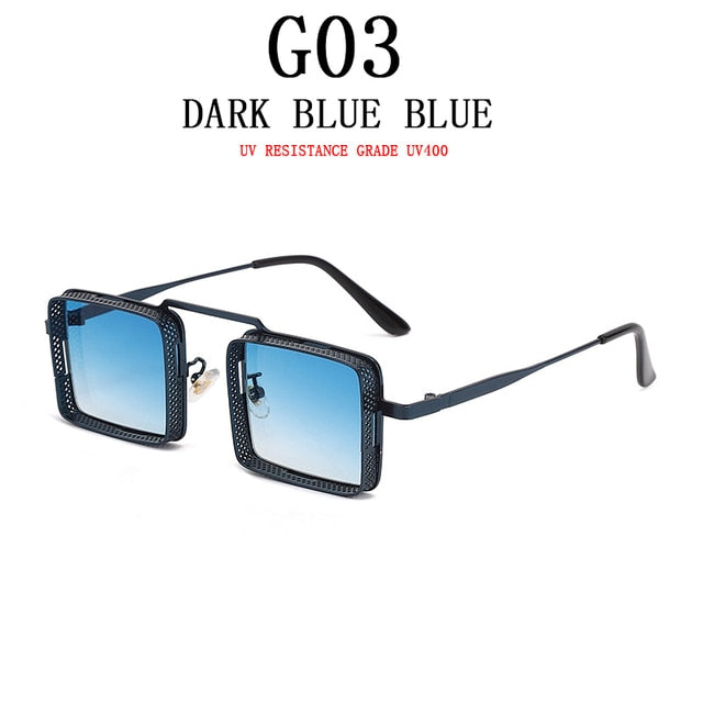 Square Punk Rock Metal Frame Sunglasses