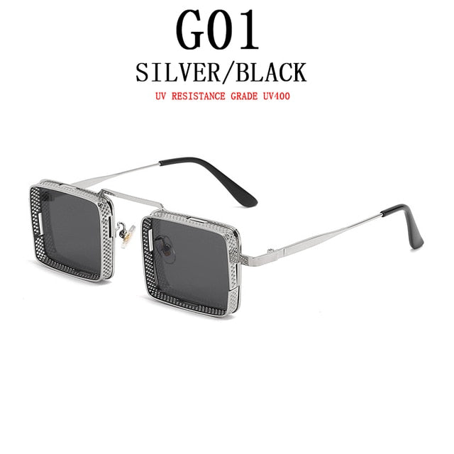 Square Punk Rock Metal Frame Sunglasses