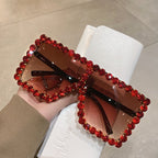 "Over the top" Rhinestone Square Sunglasses