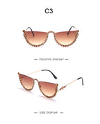 LA Rhinestone Semi Fashion Sunglasses