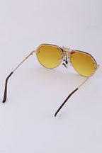 Bee Aviator Metal Sunglasses - Weekend Shade Sunglasses