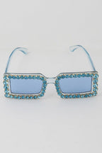 Rhinestone Rectangle Sunglasses - Weekend Shade Sunglasses