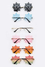 Snowflake Shape Rimless Sunglasses - Weekend Shade Sunglasses