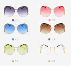 Oversize Rimless Fashion Sunglasses - Weekend Shade Sunglasses