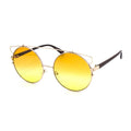 Fashion Round Sunglasses with Metal Bar - Weekend Shade Sunglasses